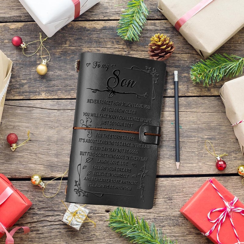PRSTENLY Gifts for Son Leather Journal, to My Son Gifts 140 Page Refillable Journal Notebook, Birthday Christmas Gift for Sons from Mom Dad - Image 5